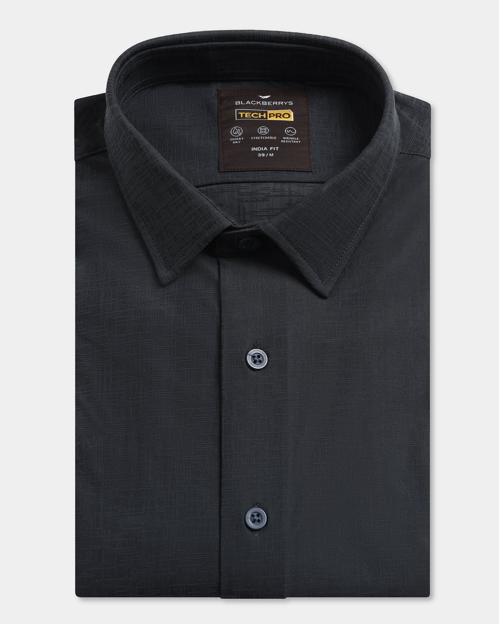 Charcoal Half Sleeve TechPro Jacquard Shirt - Cruise