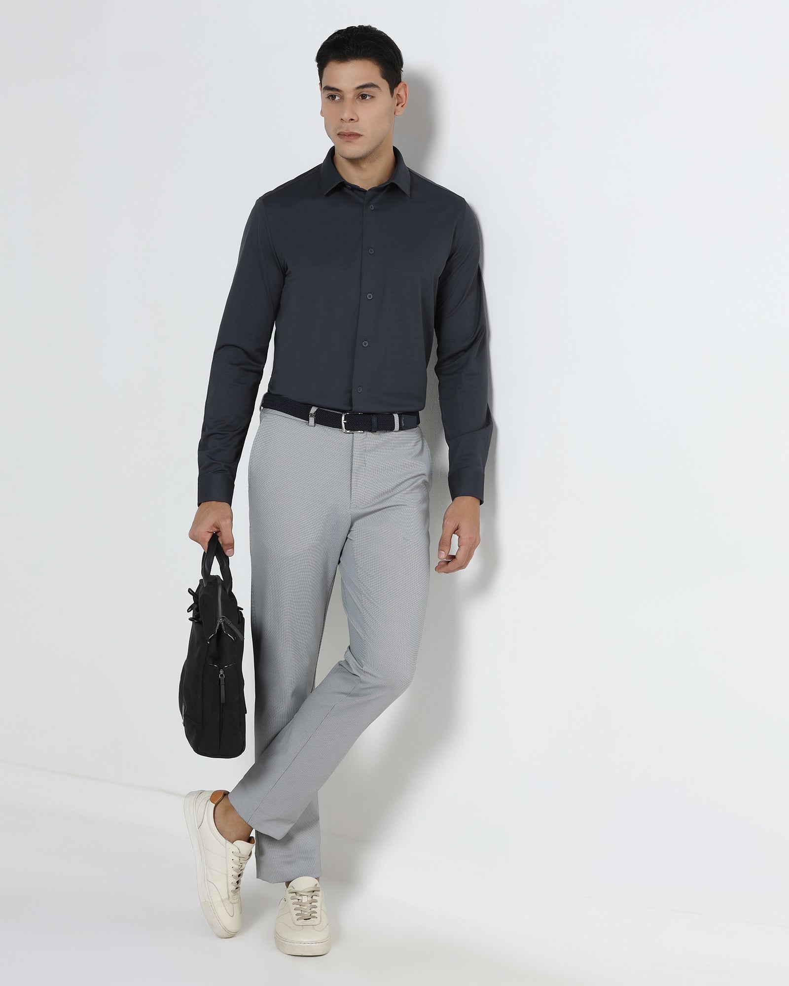 Charcoal TechPro Stripe Shirt - Keish