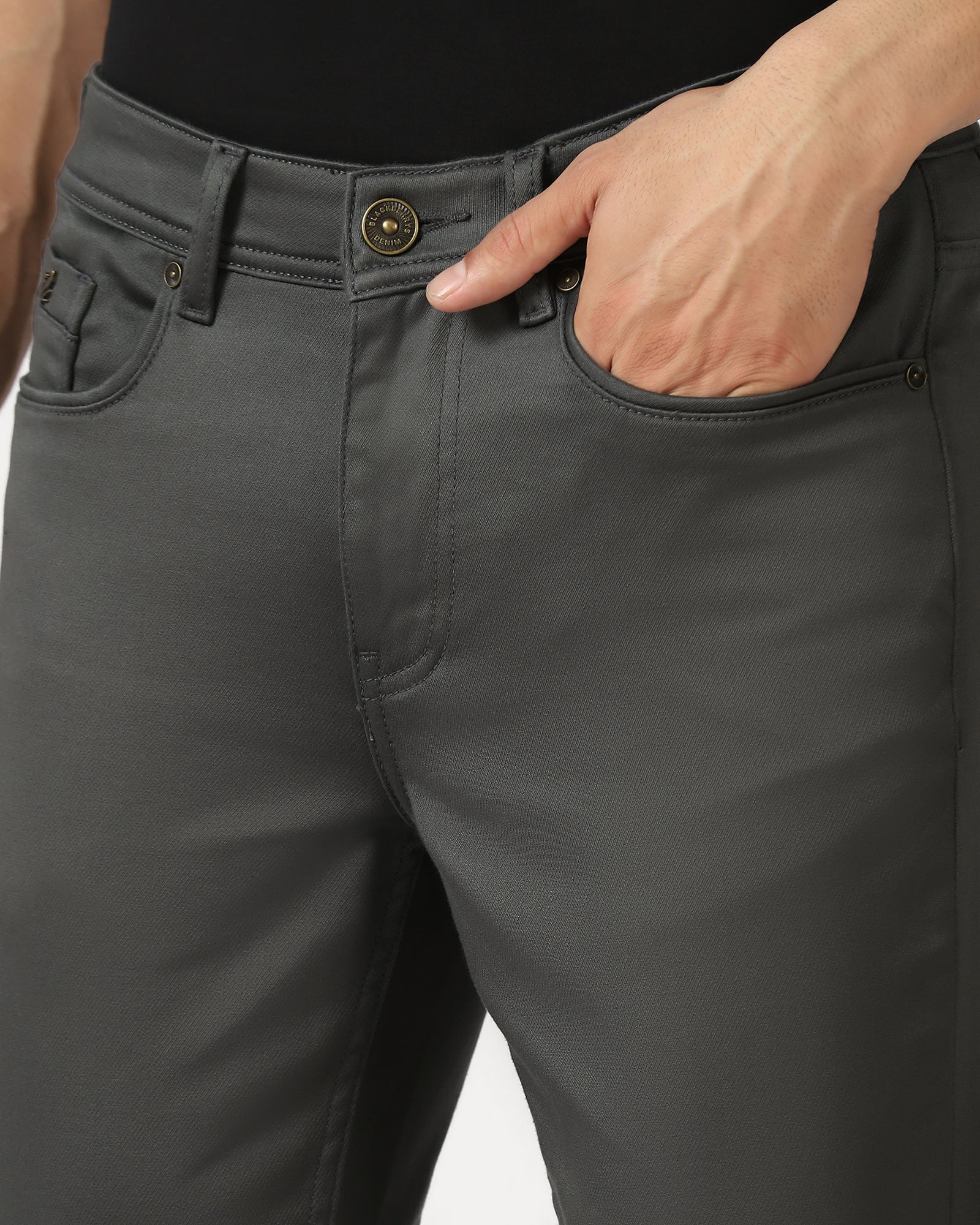 Charcoal Bleed Zero Slim Comfort Jeans - Abto