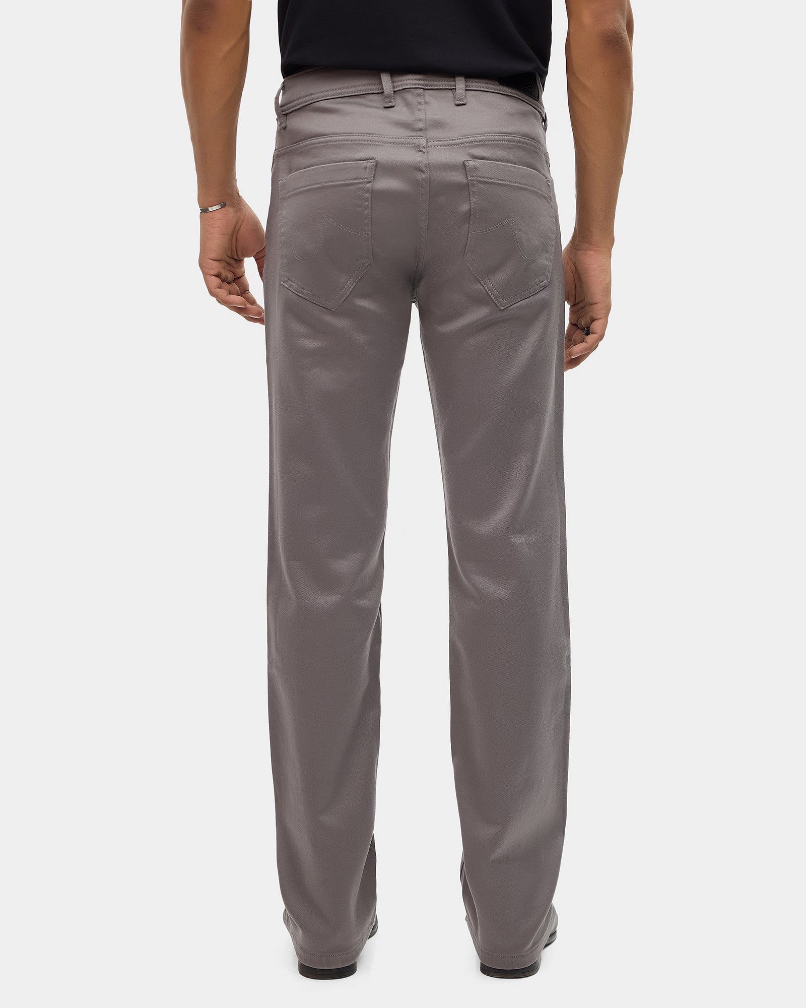 Charcoal Bleed Zero Straight Comfort Jeans - Abto