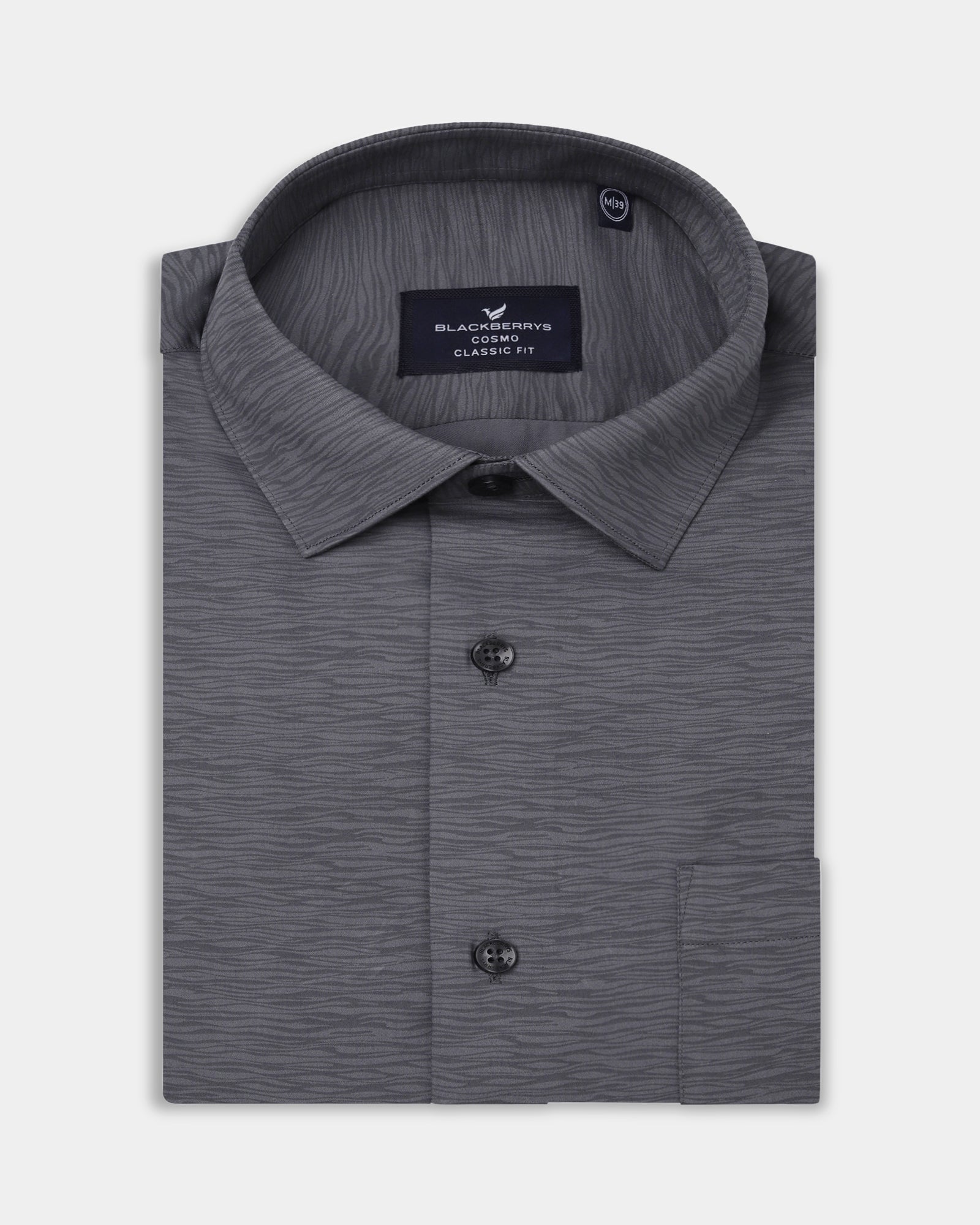 Charcoal Grey Printed Shirt - Montero