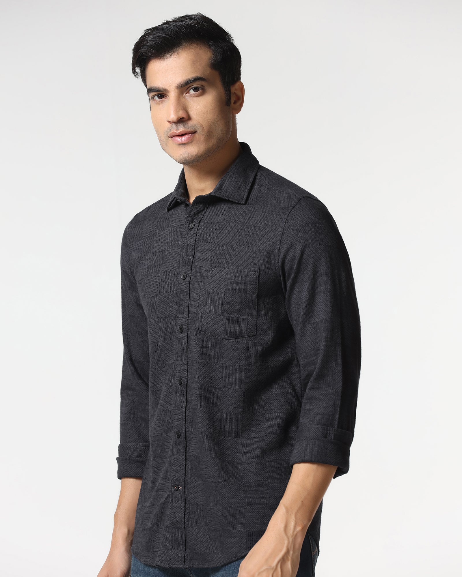 Charcoal Jacquard Shirt - Finja
