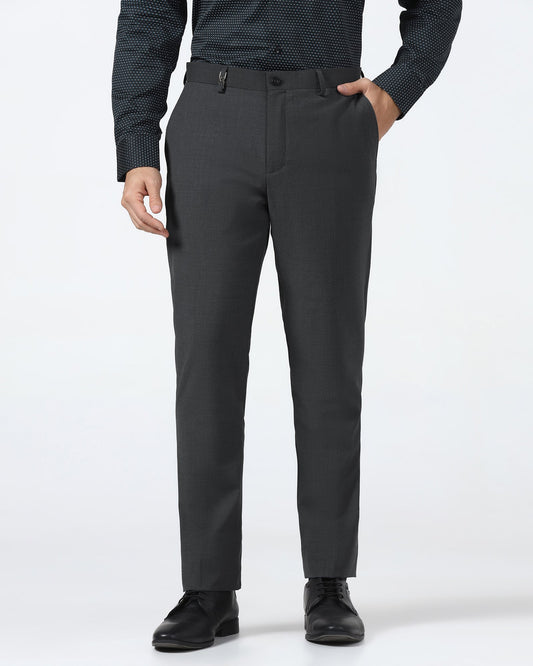 Charcoal Luxe Solid Trouser - Mike