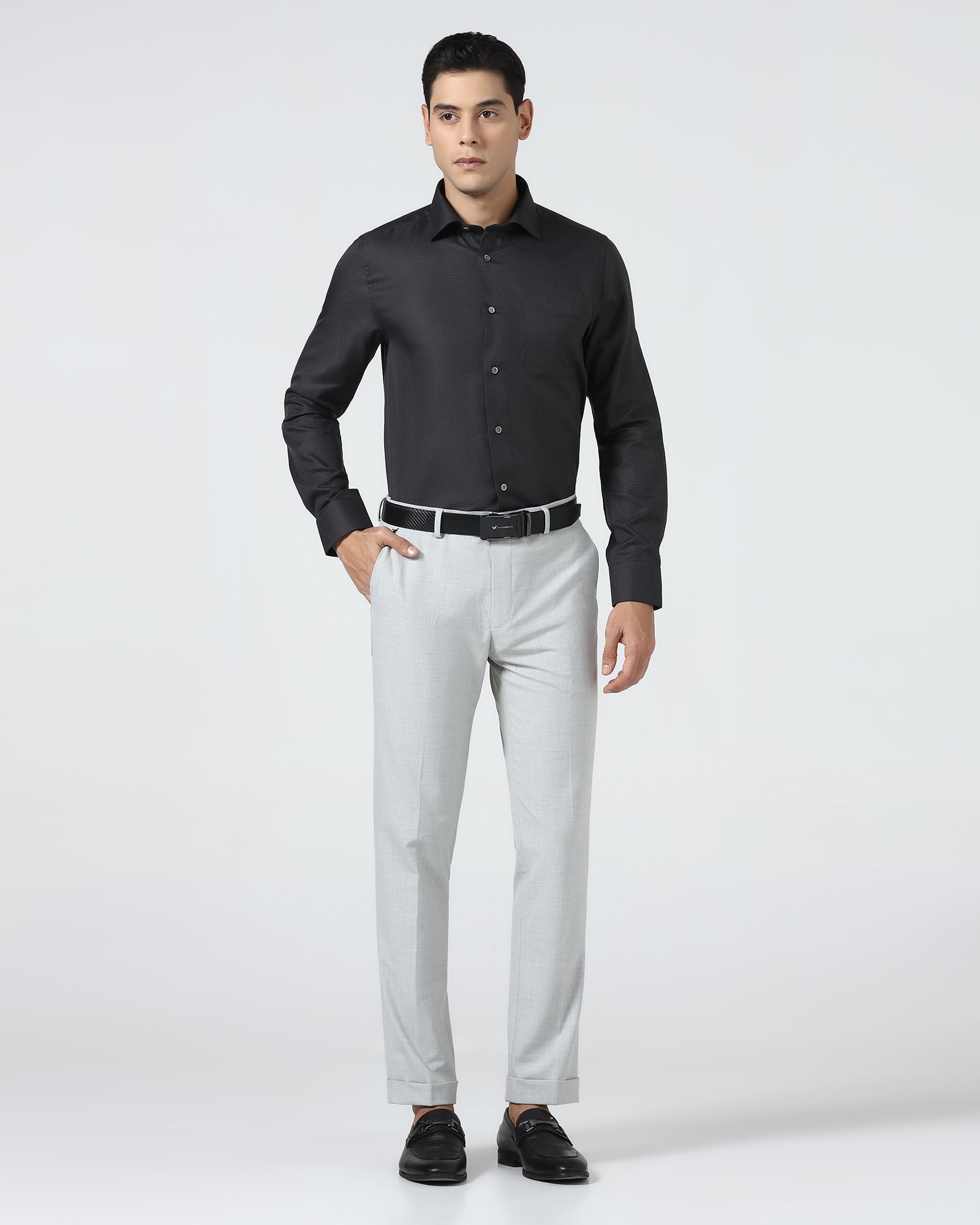 Charcoal Luxe Textured Shirt - Captain