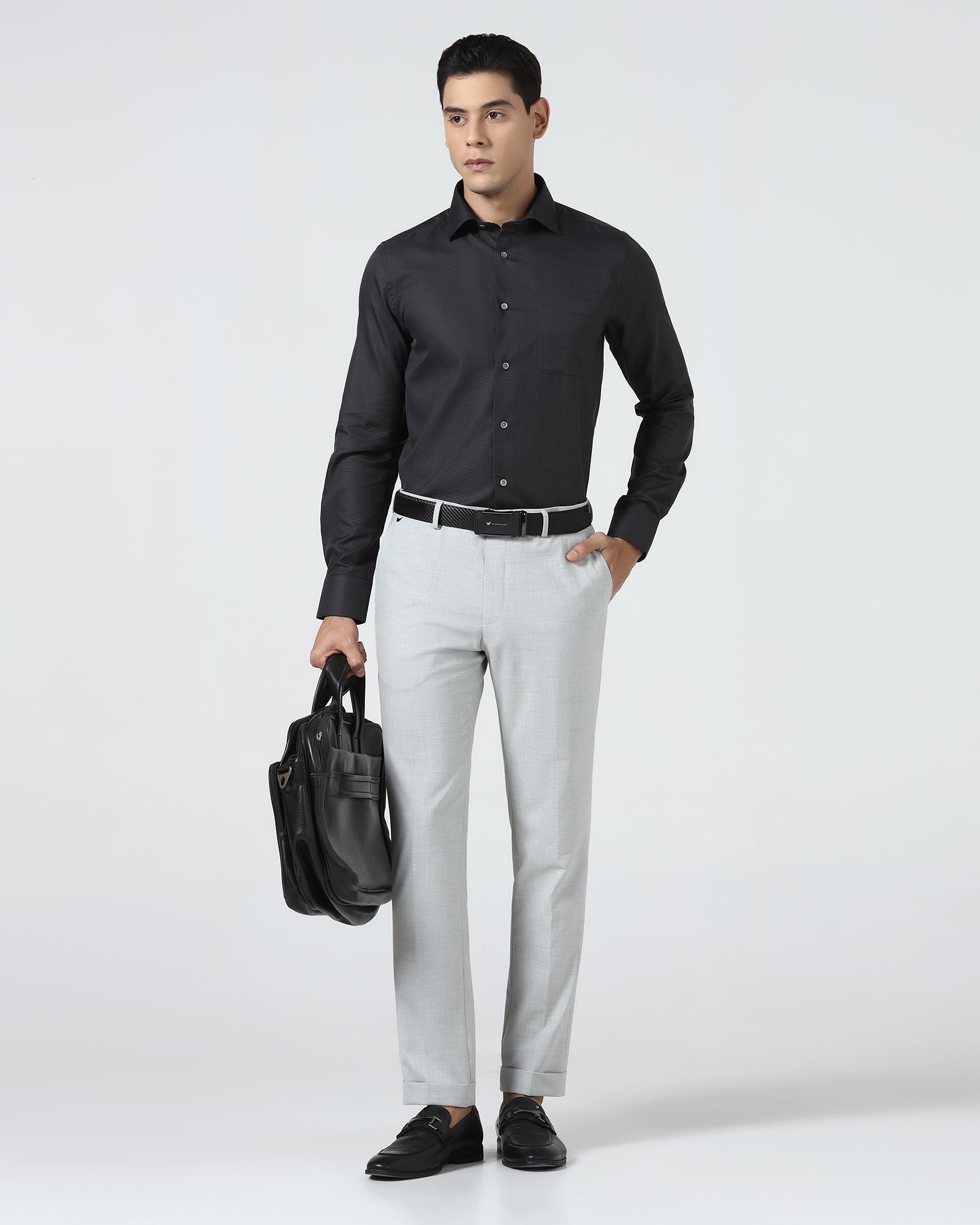 Charcoal Luxe Textured Shirt - Captain