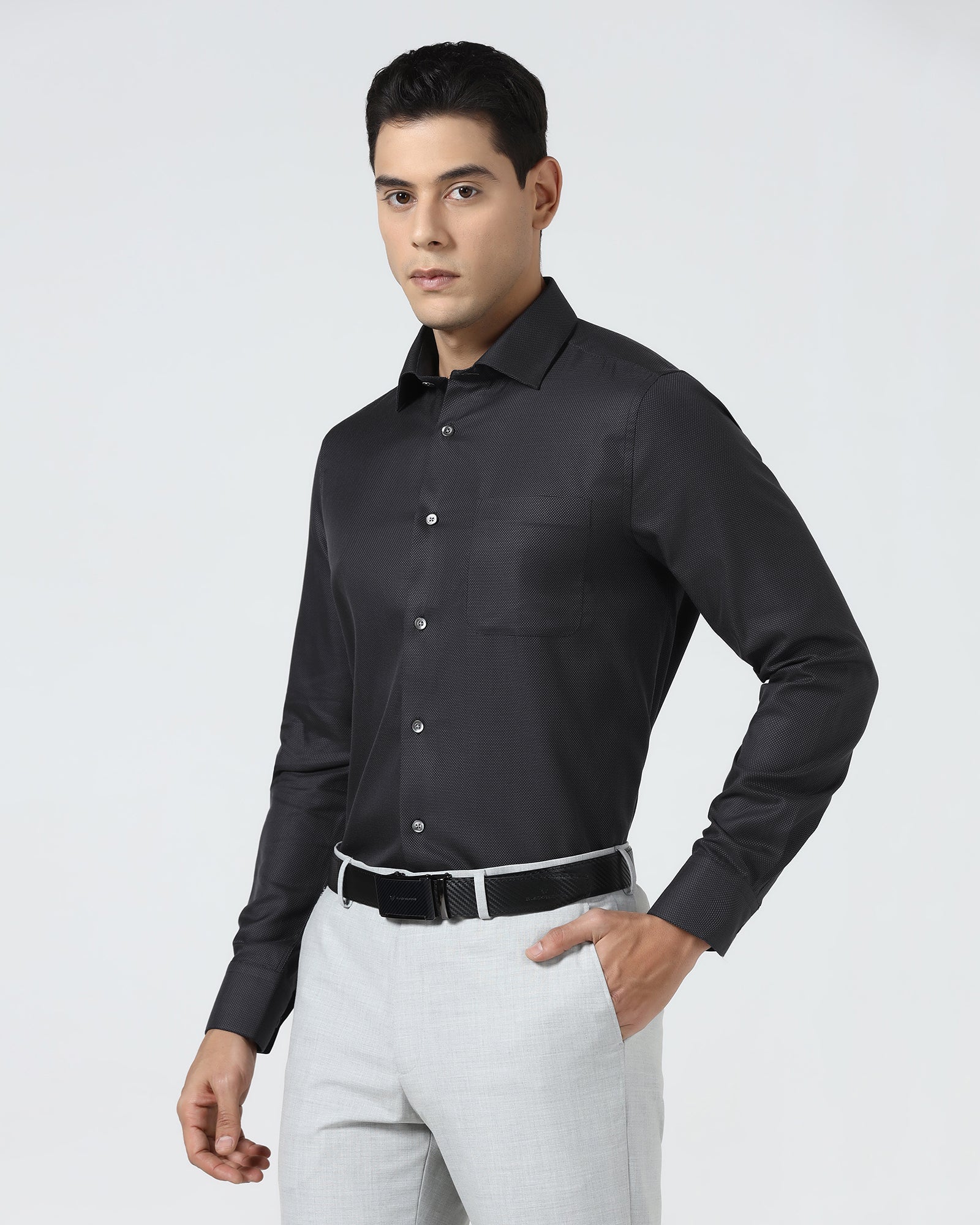 Charcoal Luxe Textured Shirt - Captain