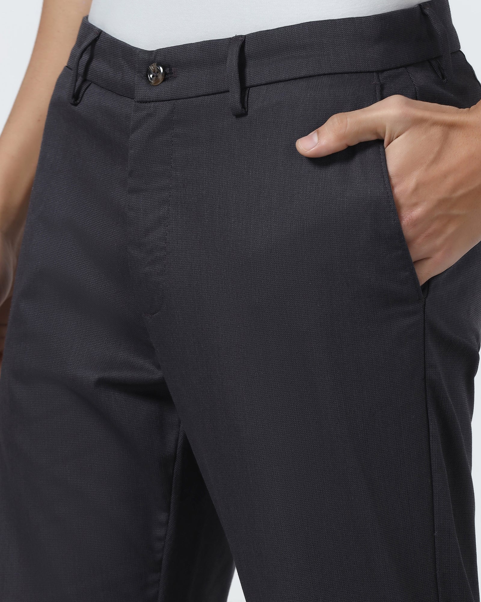 Charcoal Non Iron Textured Khaki - Poplar