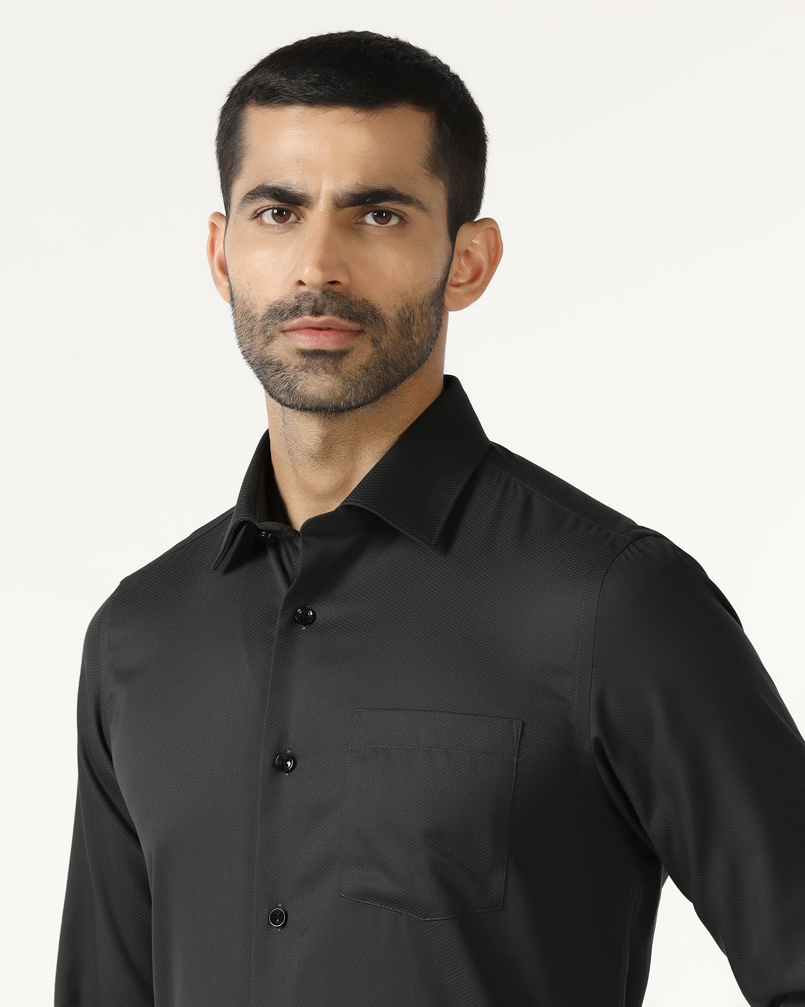 Charcoal Non Iron Textured Shirt - P31