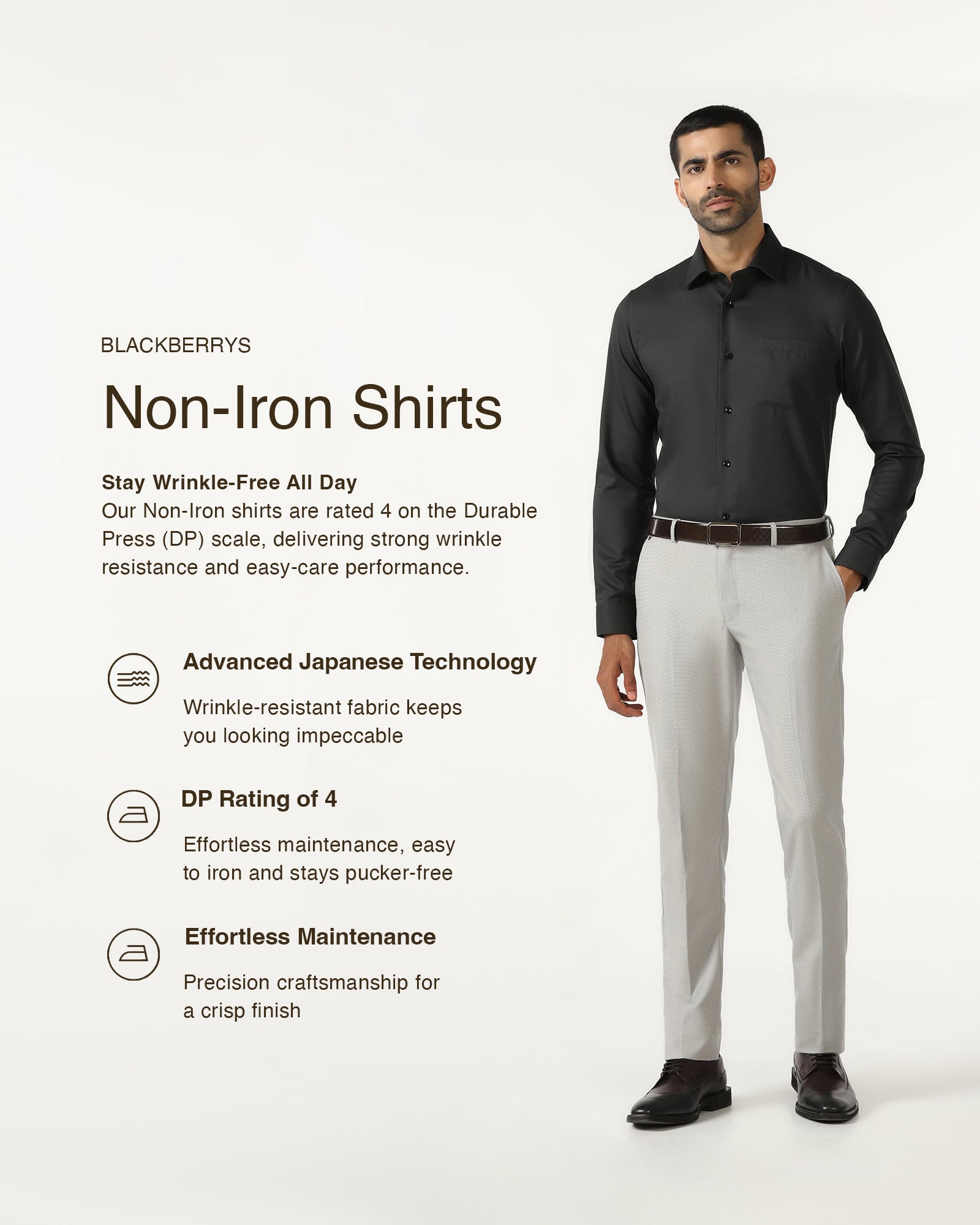Charcoal Non Iron Textured Shirt - P31