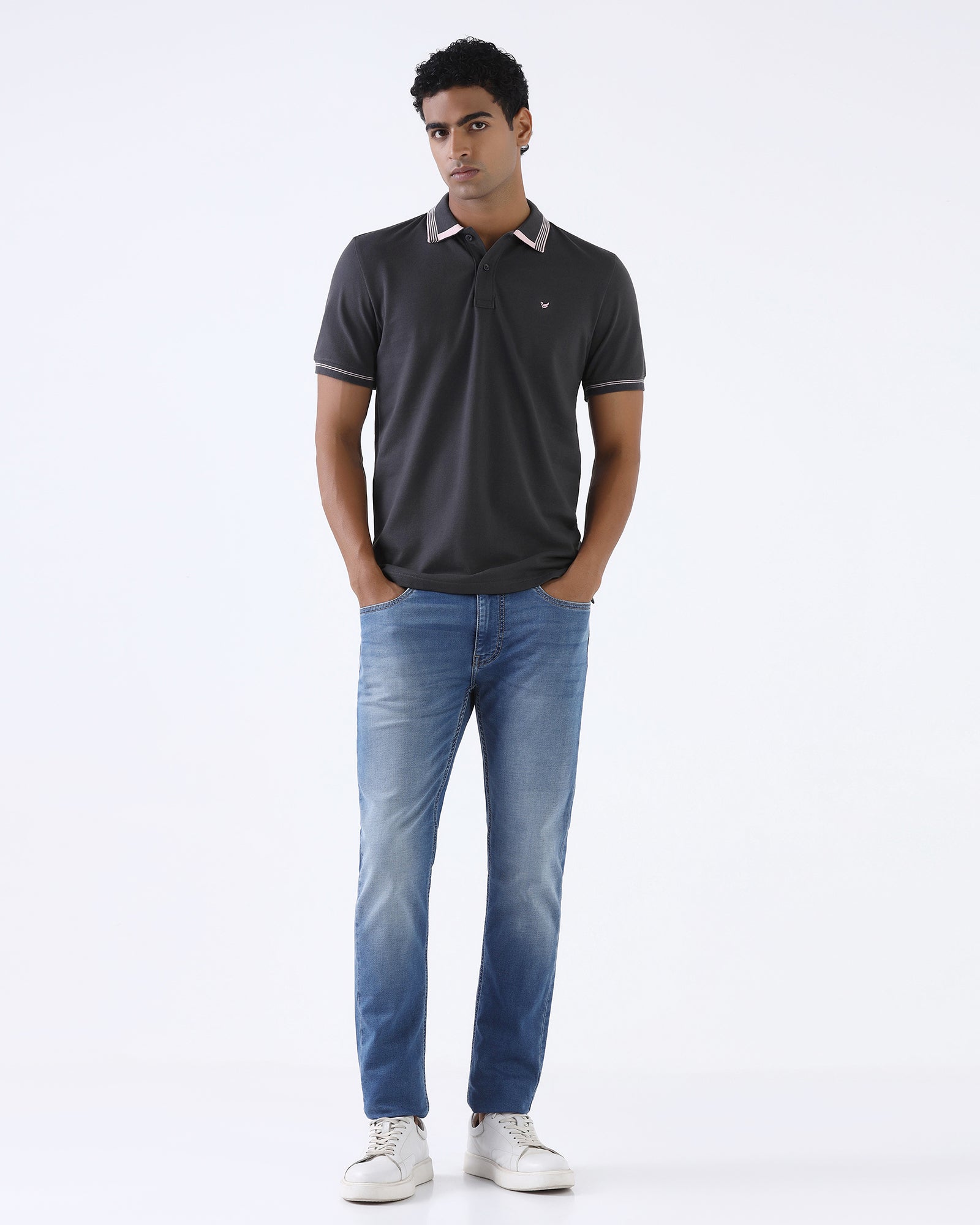 Charcoal Solid Polo - Rupert