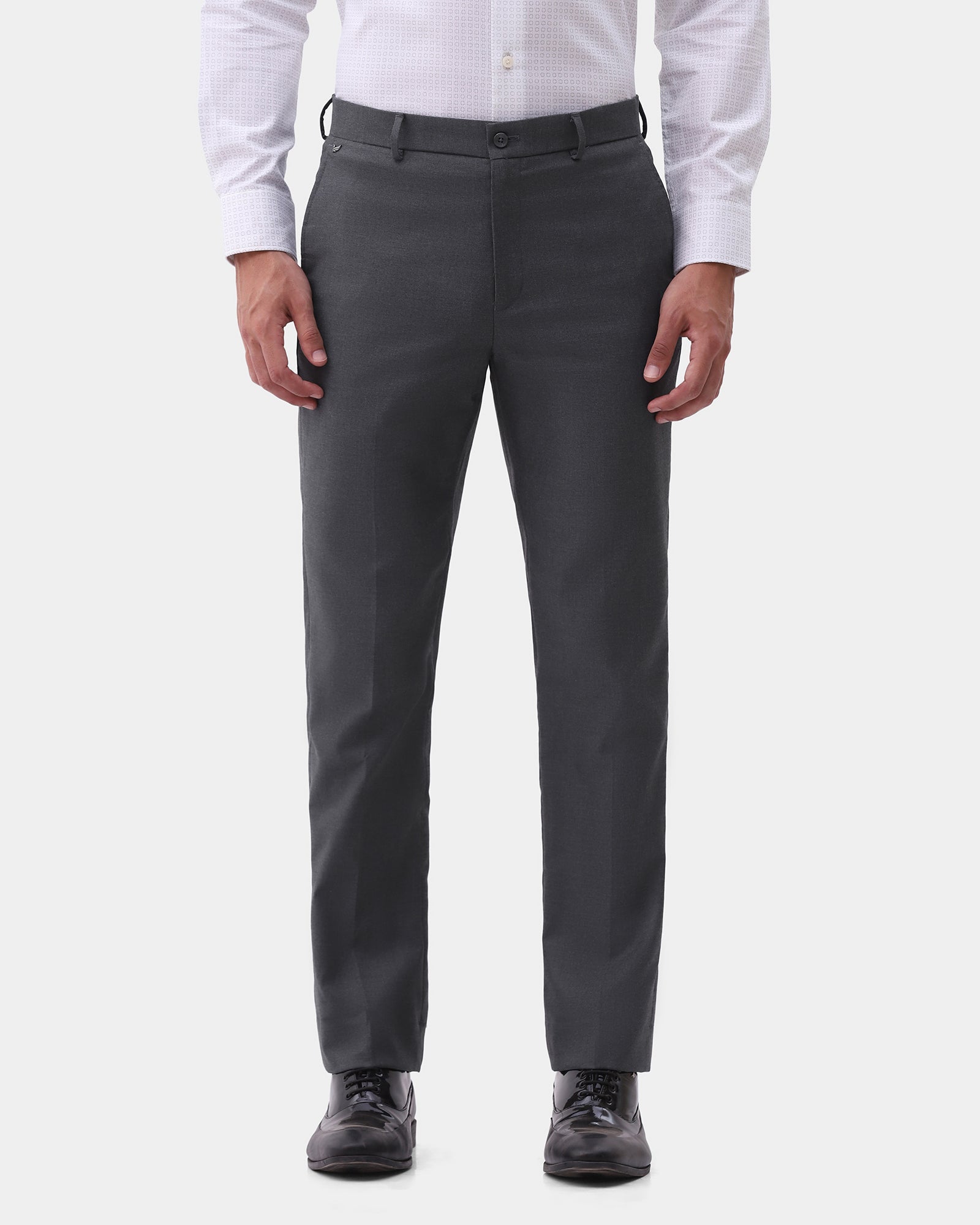 Charcoal Solid Trouser - Kiu