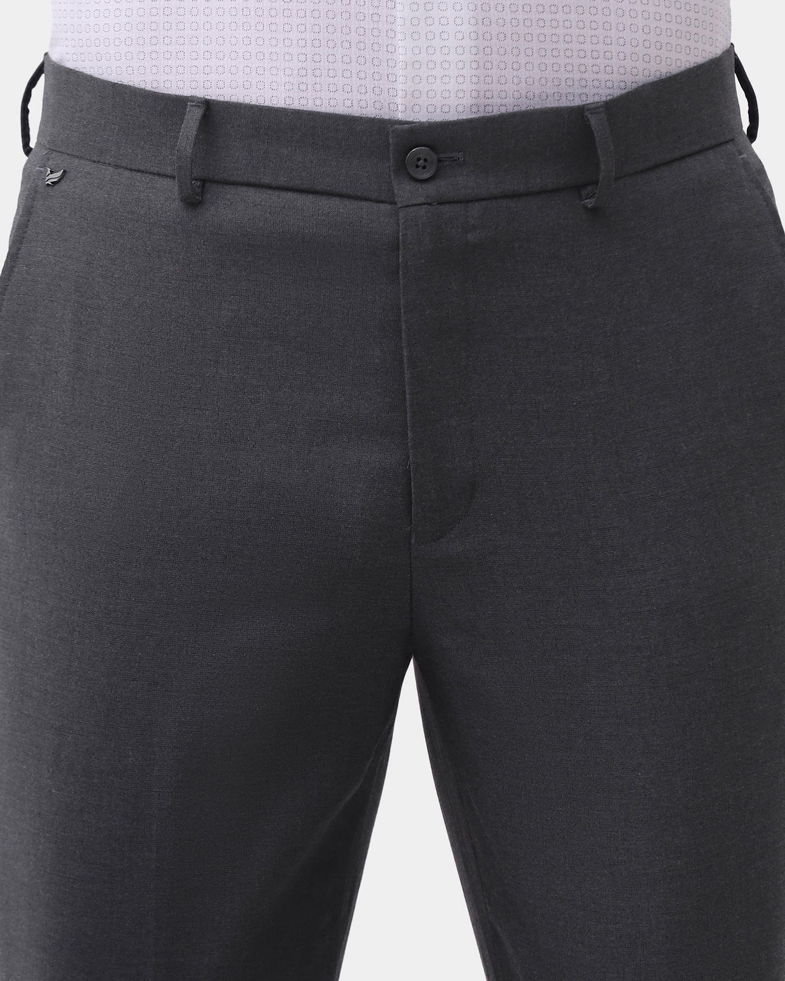 Charcoal Solid Trouser - Kiu