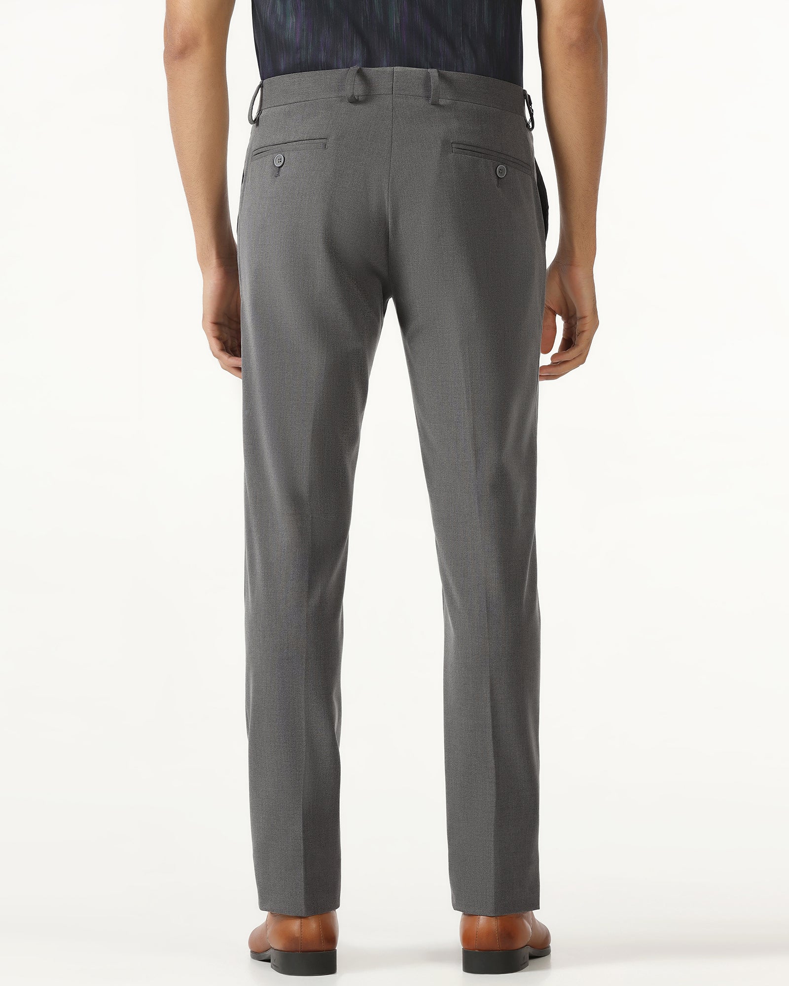 Charcoal Solid Trouser - Sedra