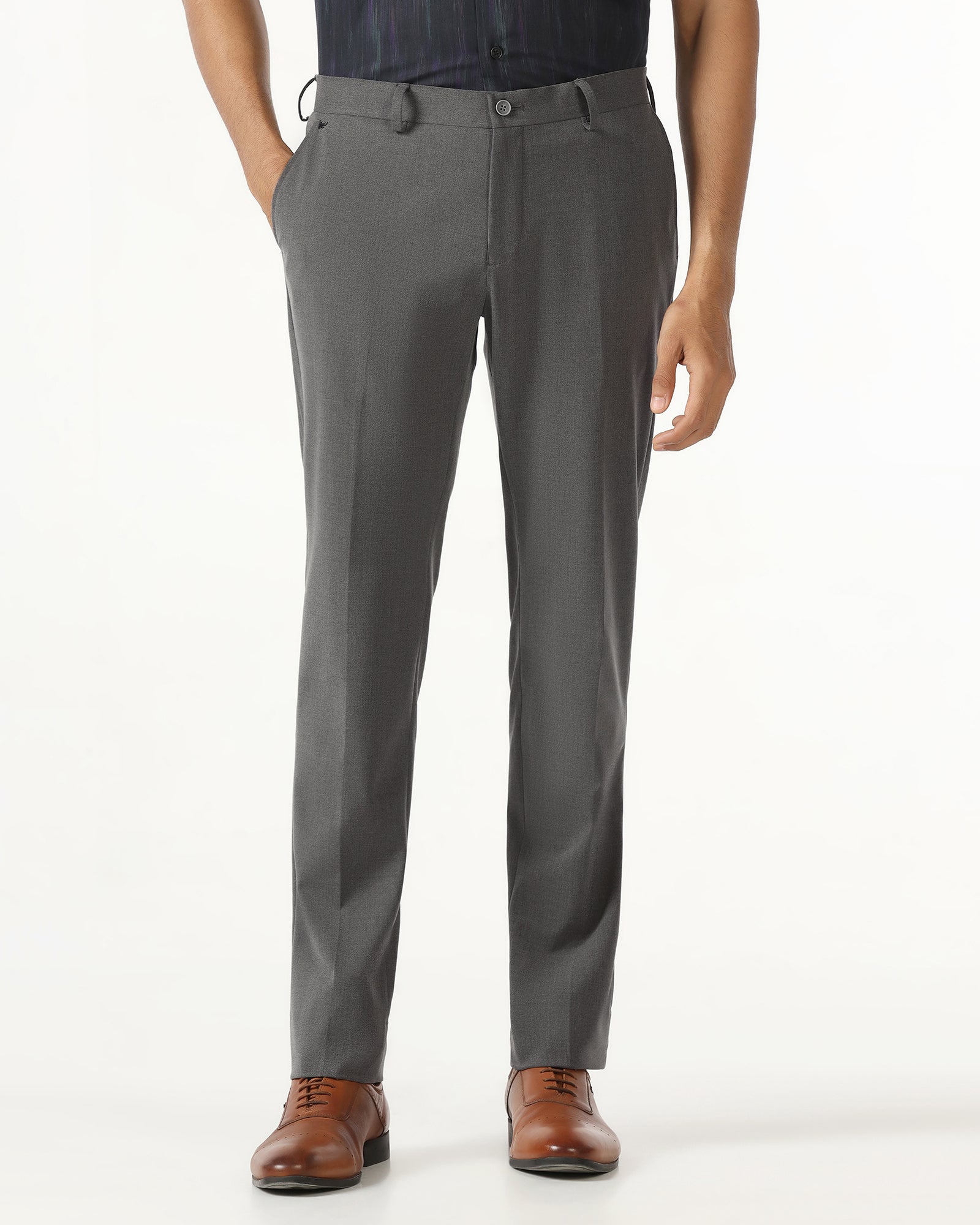 Charcoal Solid Trouser - Sedra