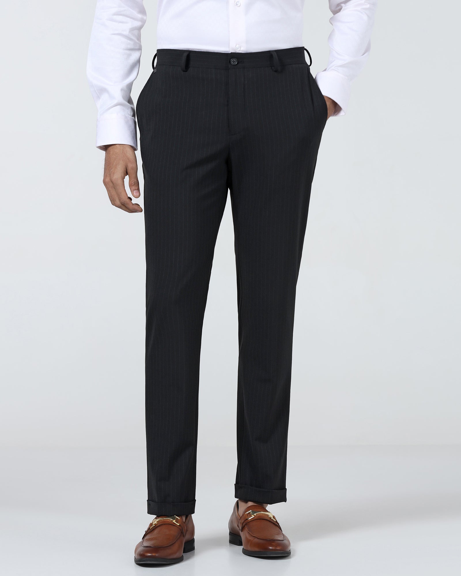 Charcoal Stripe Trouser - Warren