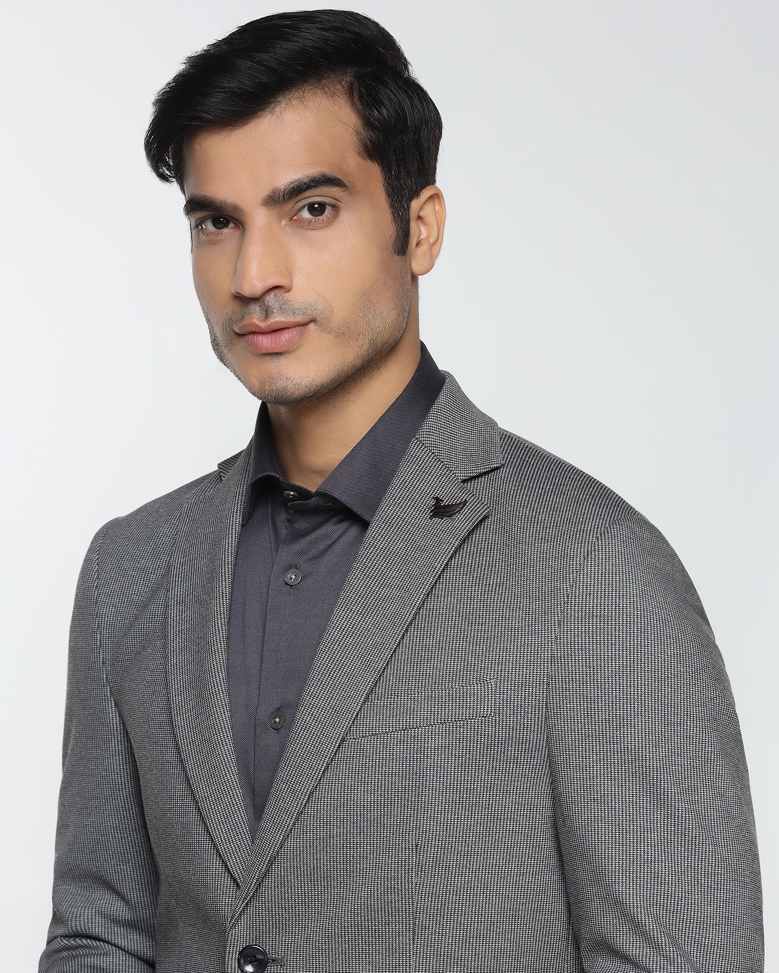 Charcoal Textured Blazer - Artura