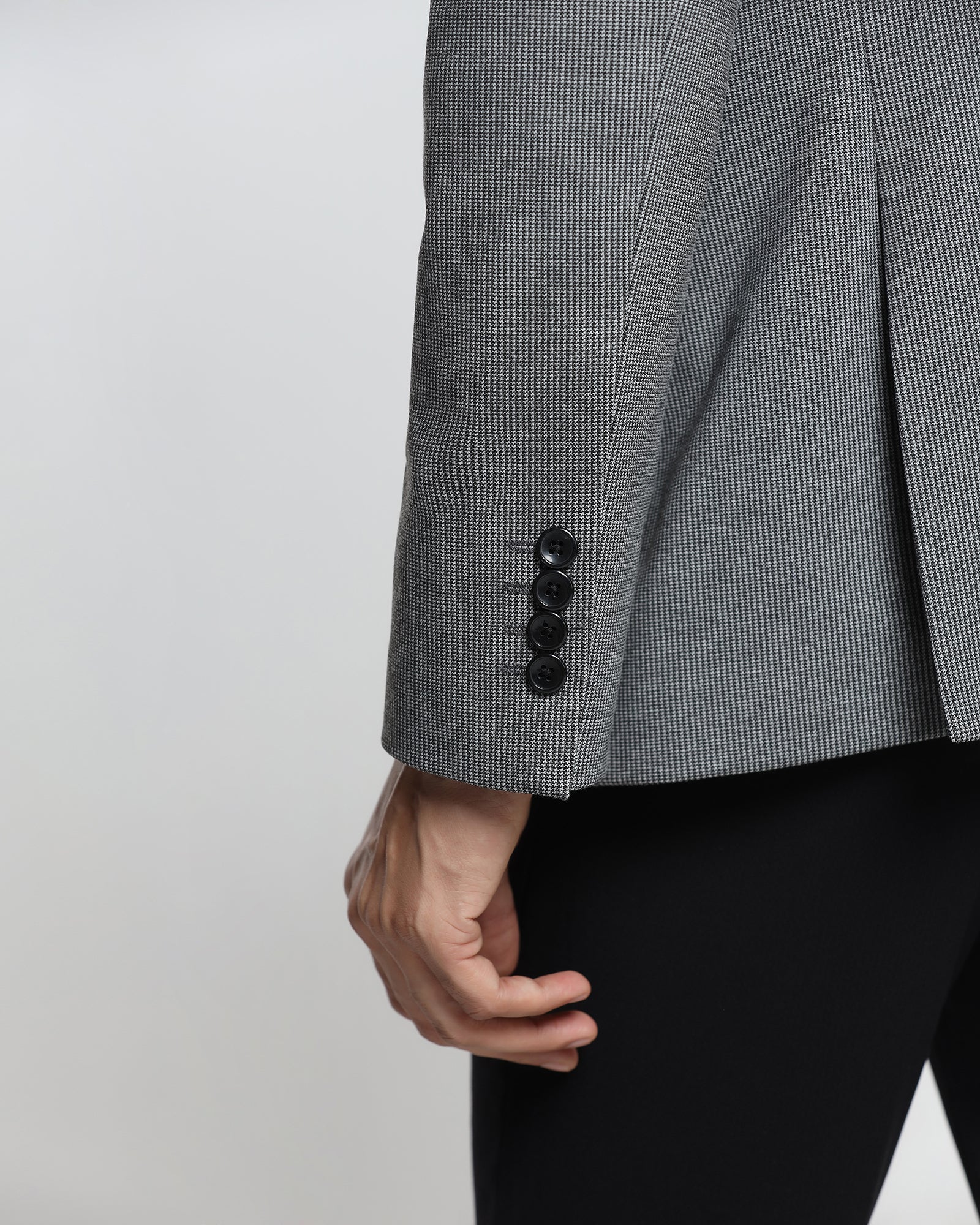 Charcoal Textured Blazer - Artura