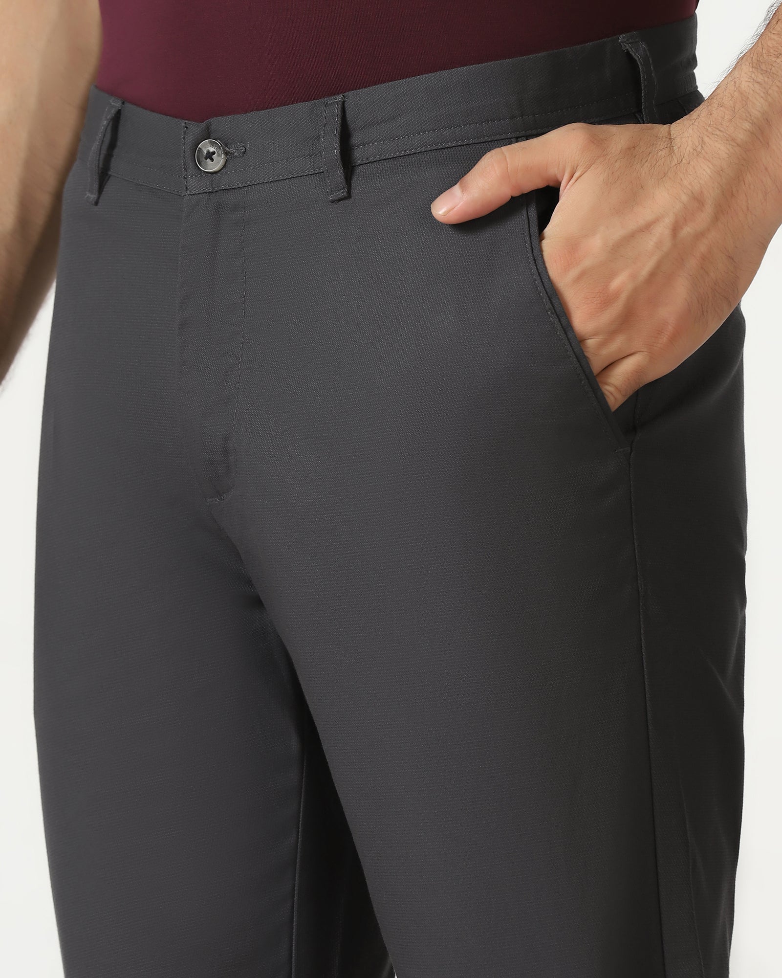 Charcoal Textured Khakis - Cratuso