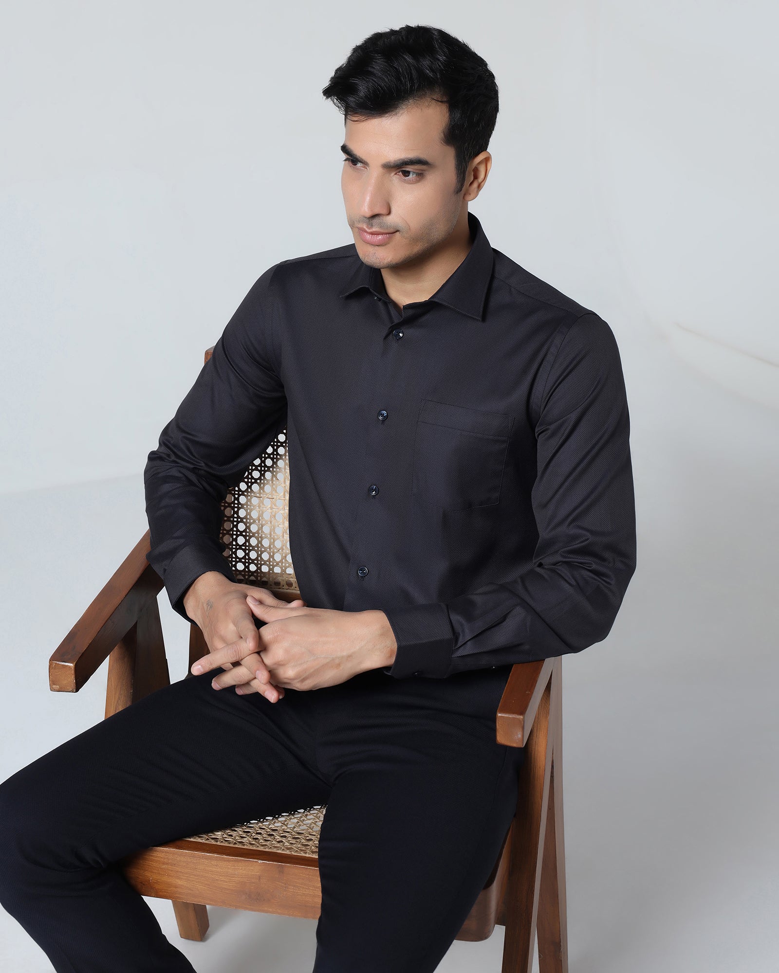 Dusty Pink Jacquard Shirt - Ramen