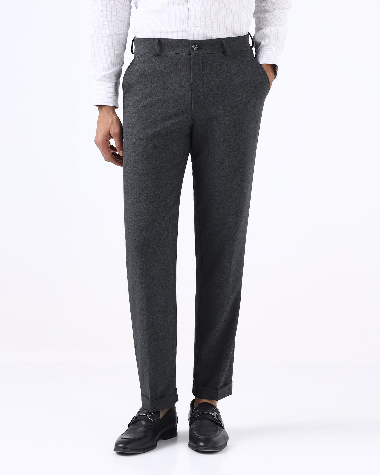 Charcoal Textured Trouser - David