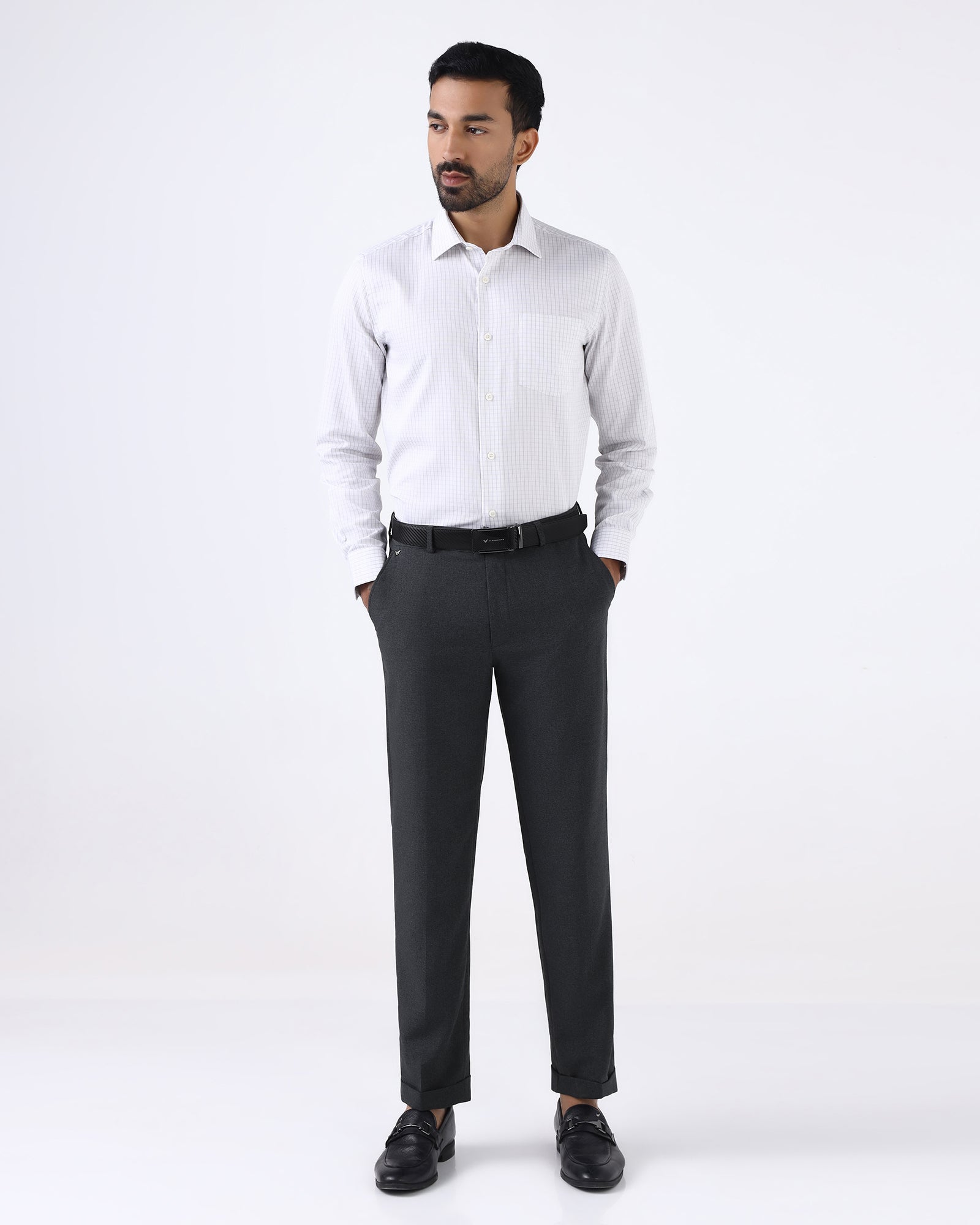 Charcoal Textured Trouser - David