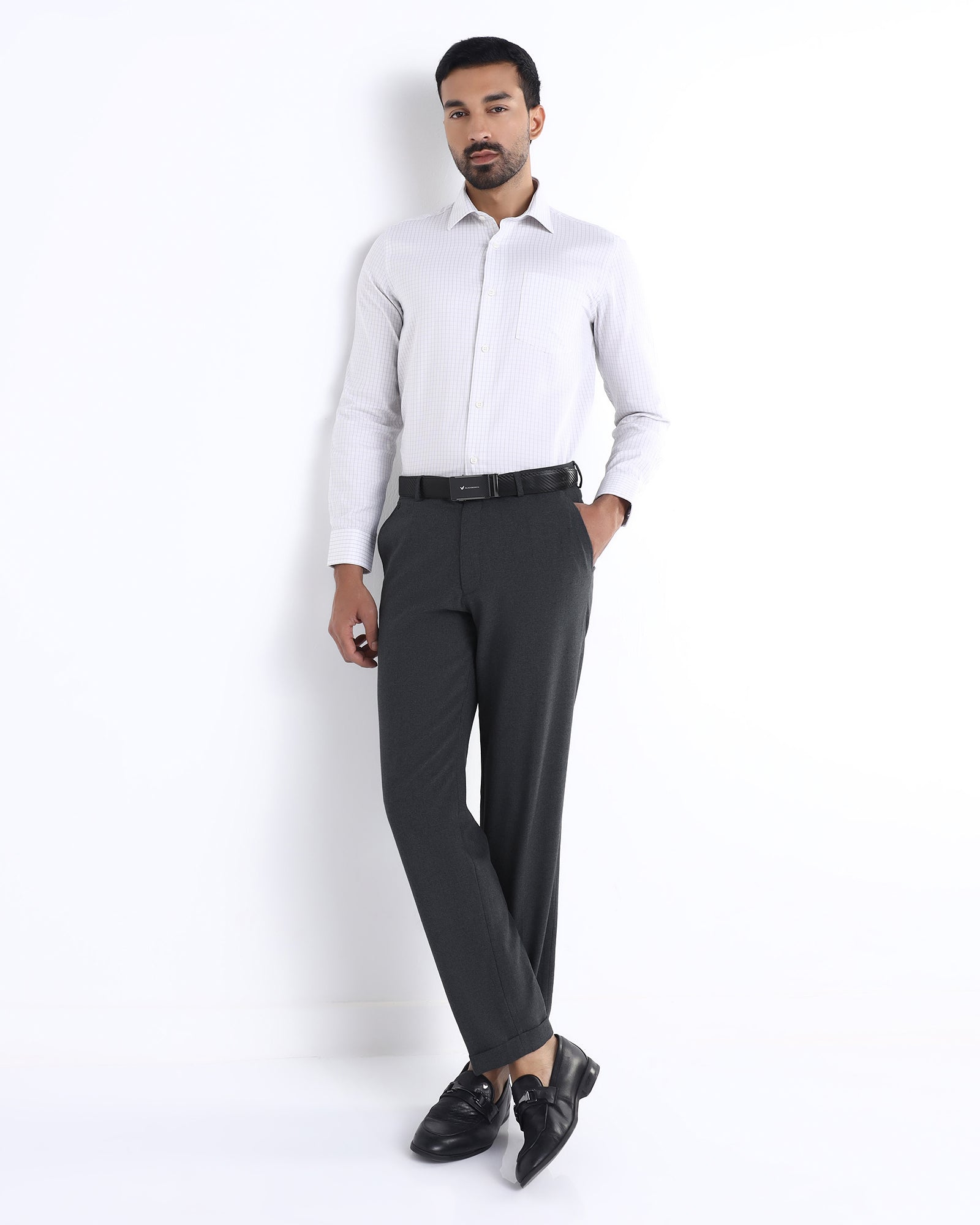 Charcoal Textured Trouser - David