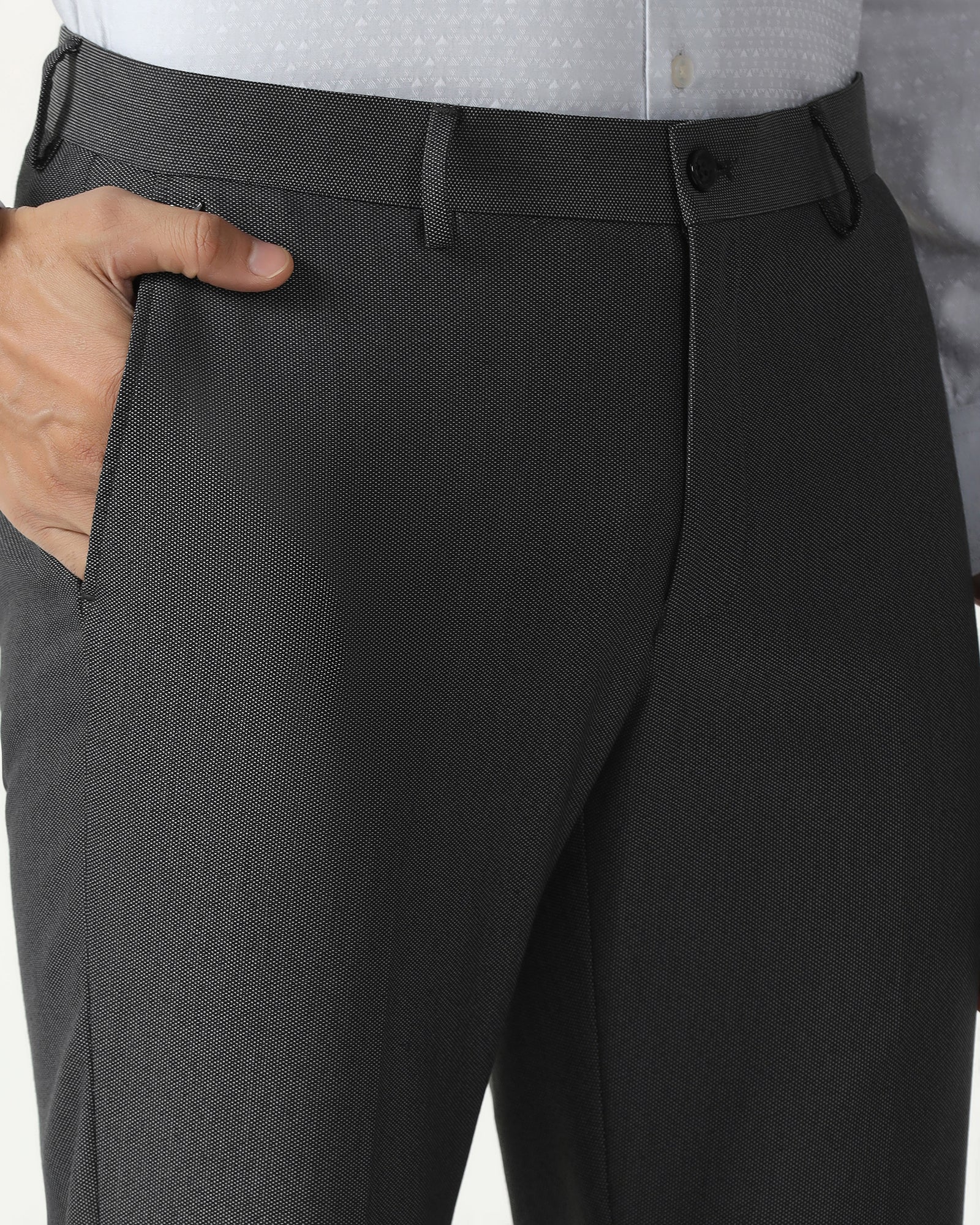Charcoal Textured Trouser - Monk