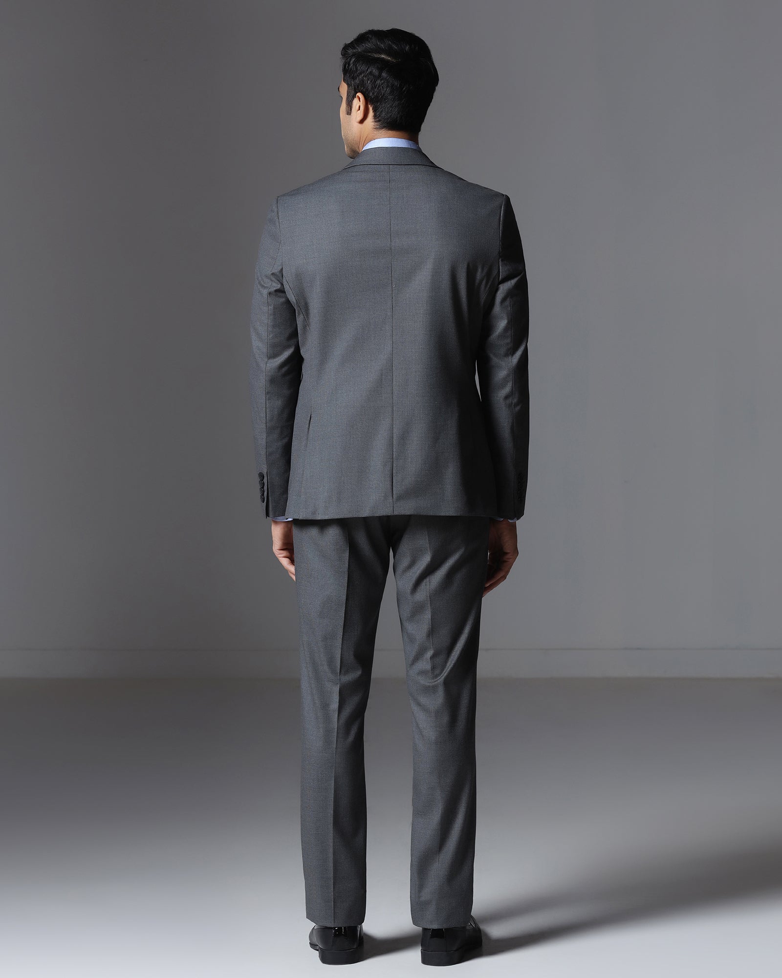 Charcoal Two Piece Textured Suit - Brim