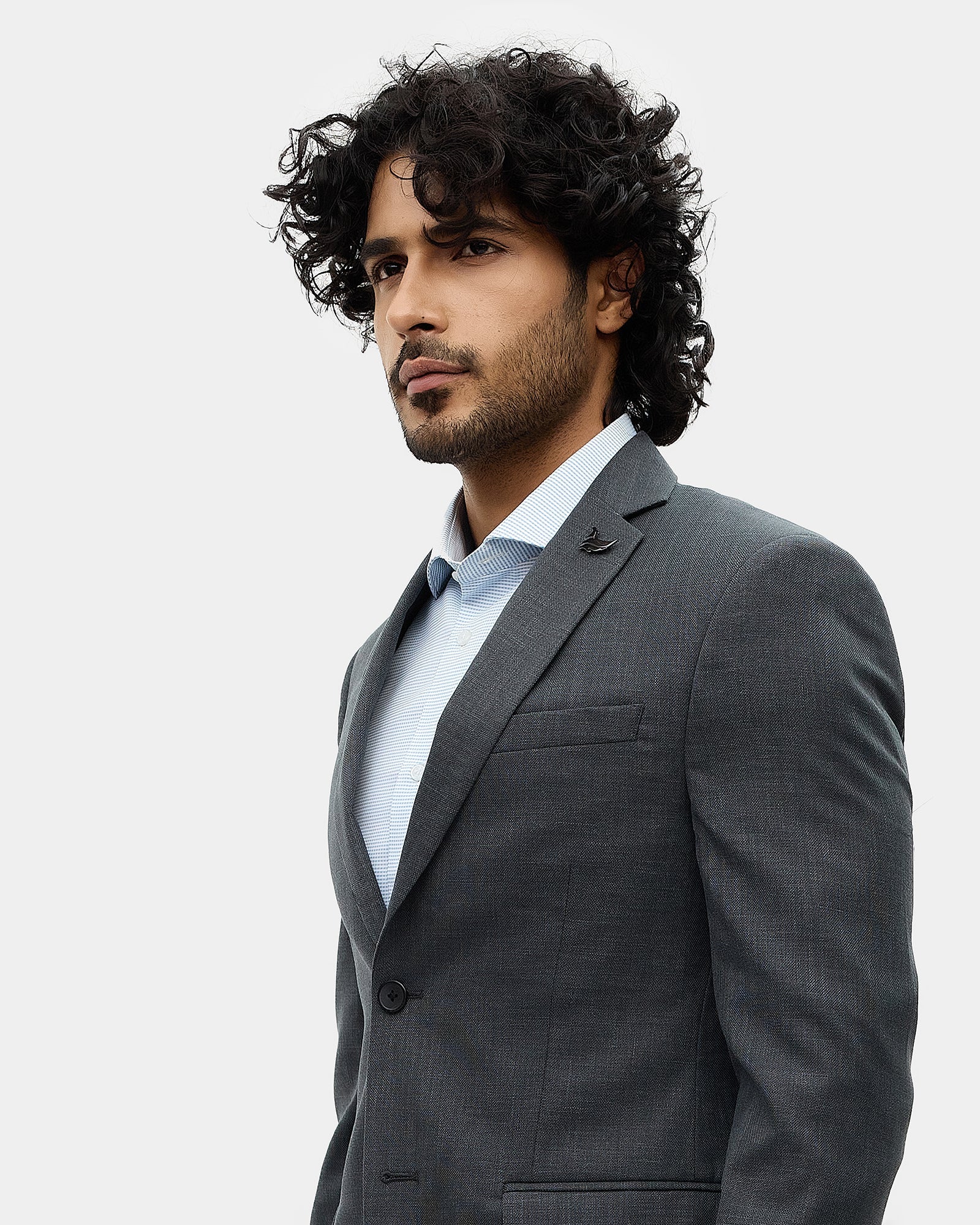 Charcoal Two Piece Textured Suit - Heckle