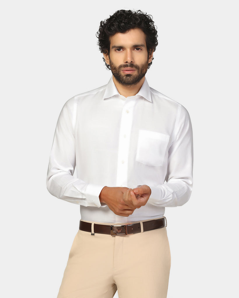 Formal Super White Check Shirt - Rayo