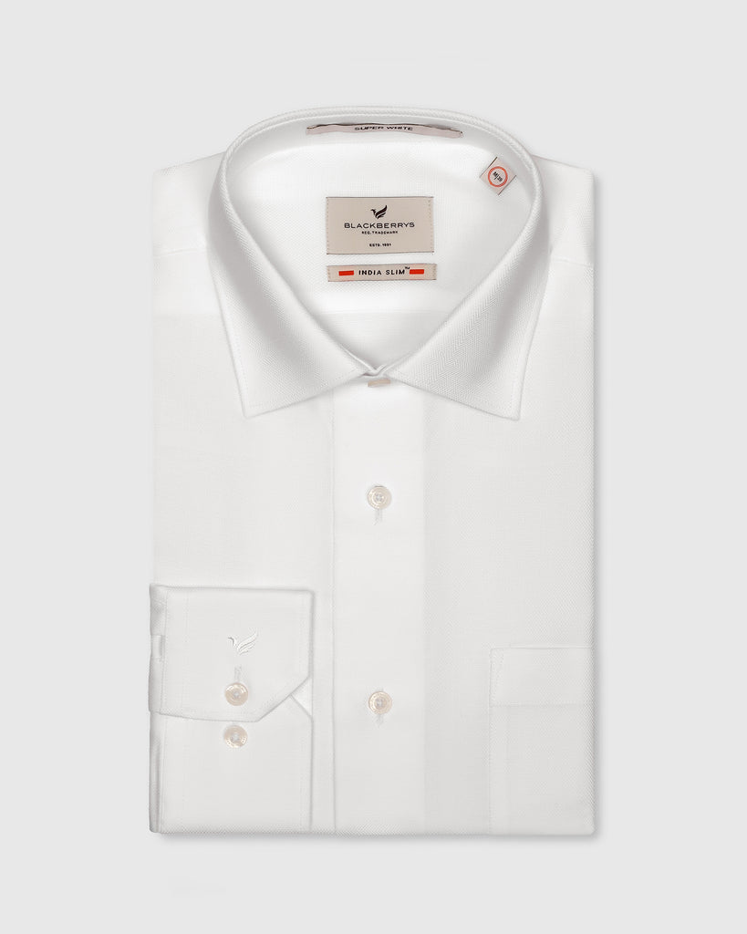 Formal Super White Check Shirt - Rayo