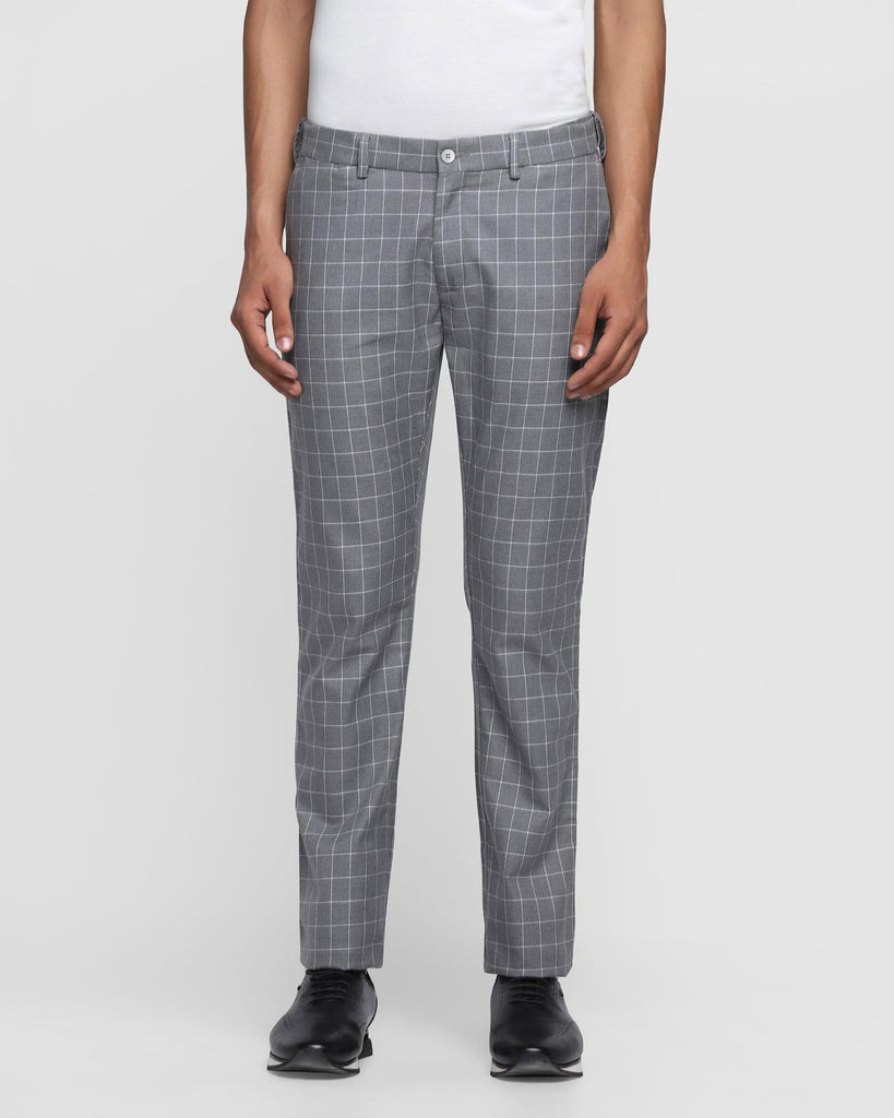 Slim Comfort B-95 Casual Grey Check Khakis - Lavis