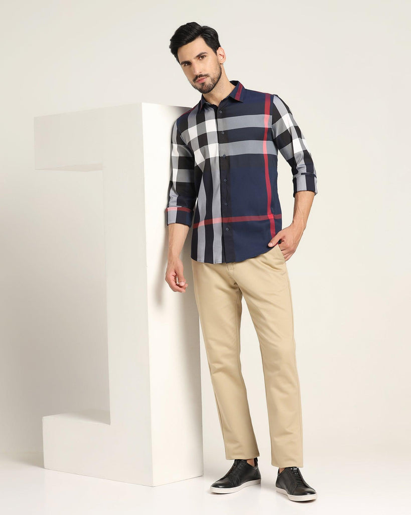 Casual Blue Check Shirt - Moses