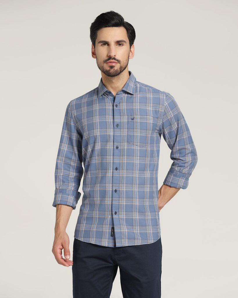 Casual Blue Check Shirt - Woods