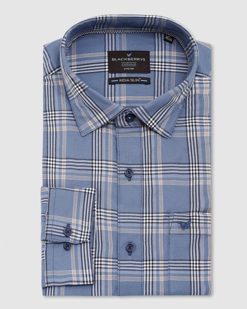 Casual Blue Check Shirt - Woods