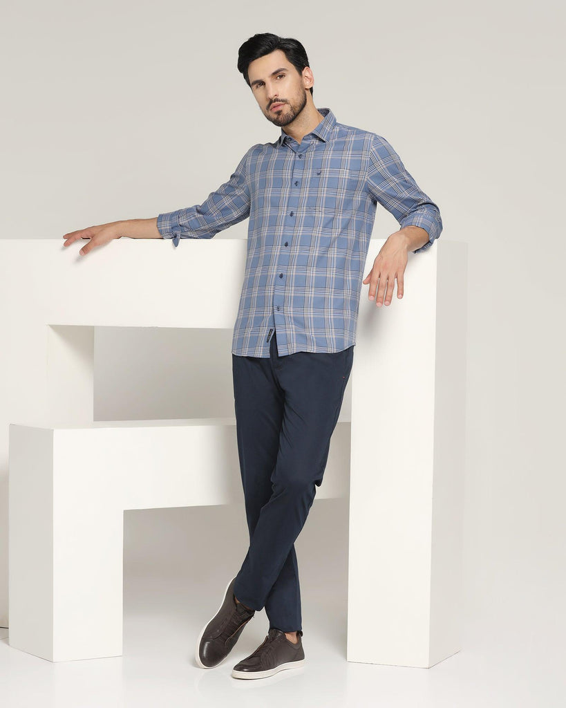 Casual Blue Check Shirt - Woods