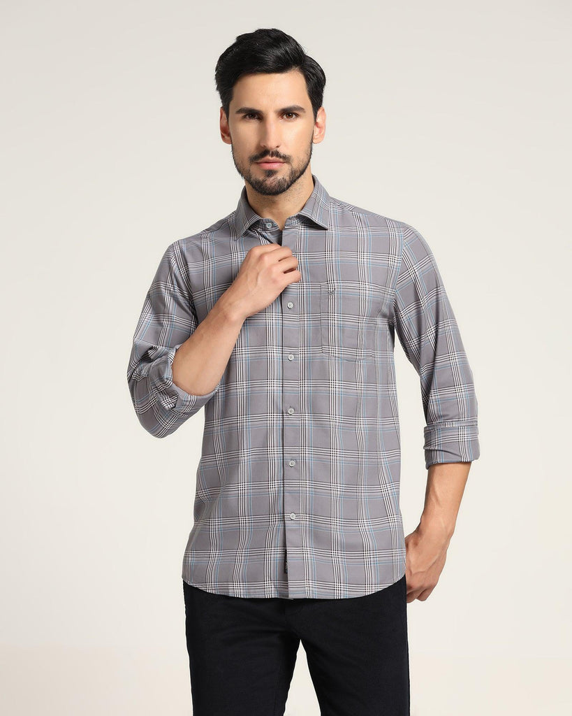 Casual Grey Check Shirt - Woods