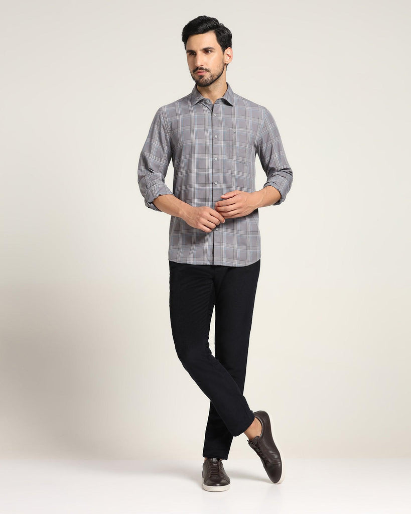 Casual Grey Check Shirt - Woods