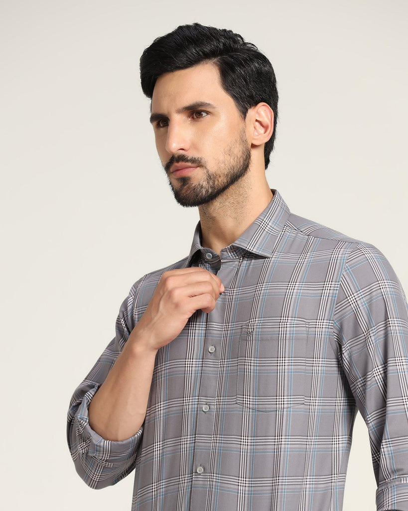 Casual Grey Check Shirt - Woods