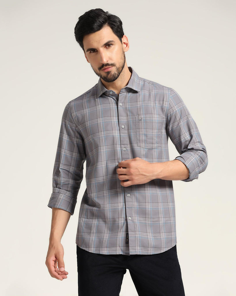 Casual Grey Check Shirt - Woods