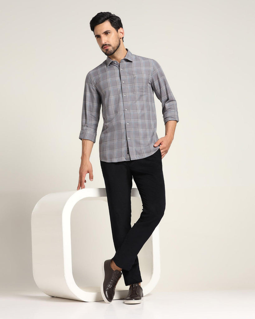 Casual Grey Check Shirt - Woods