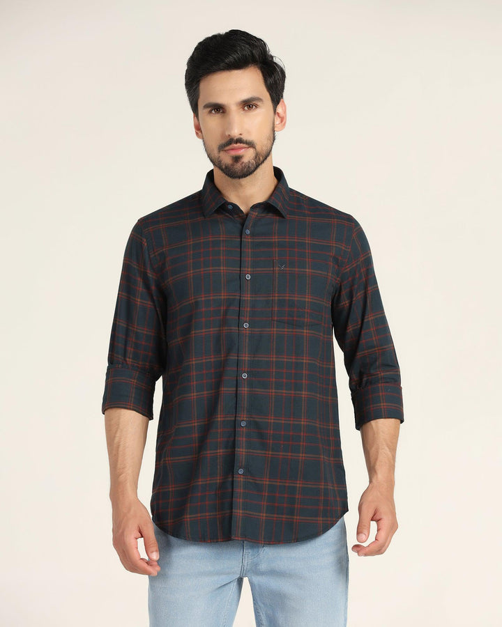 Casual Navy Check Shirt - Volta