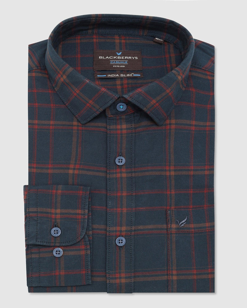 Casual Navy Check Shirt - Volta