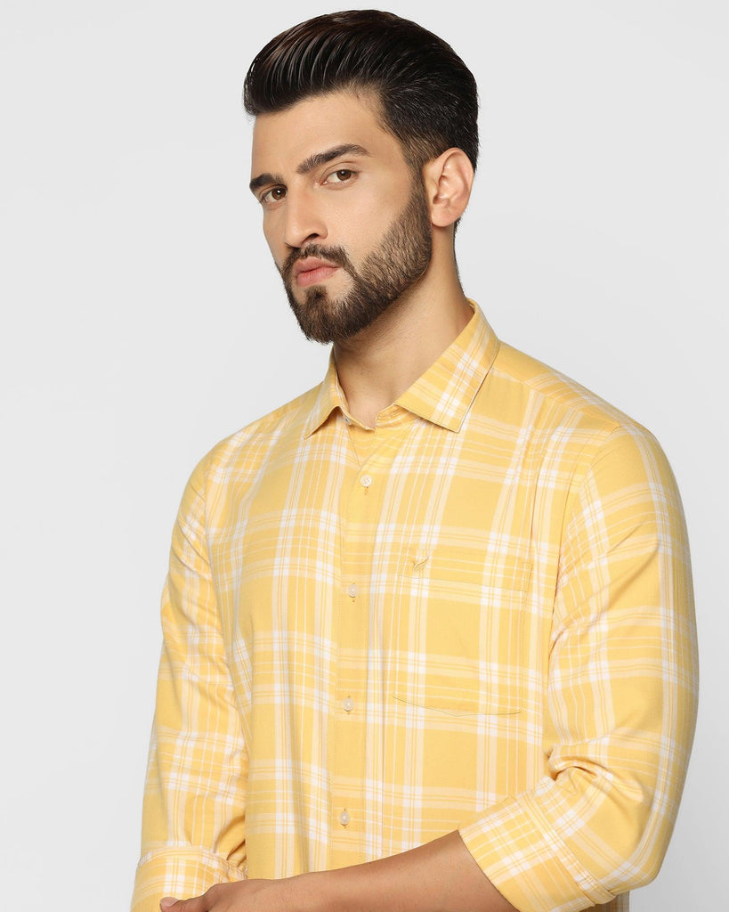 Casual Ochre Check Shirt - Yuma