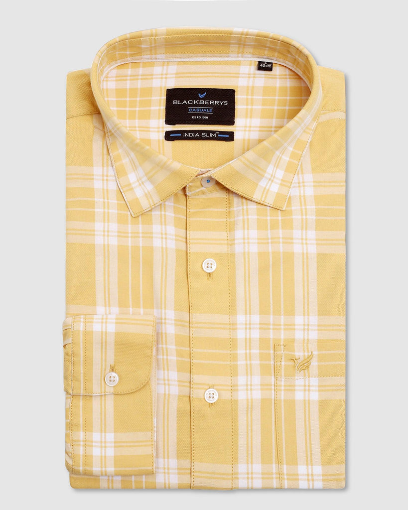 Casual Ochre Check Shirt - Yuma