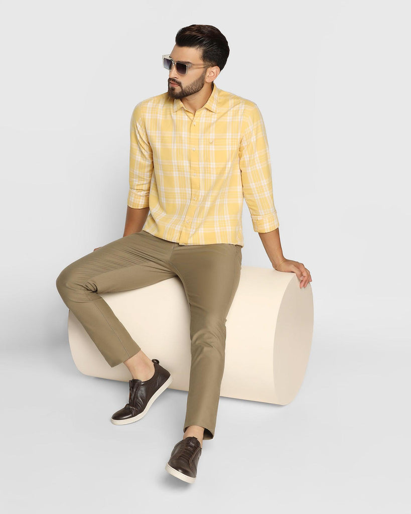 Casual Ochre Check Shirt - Yuma