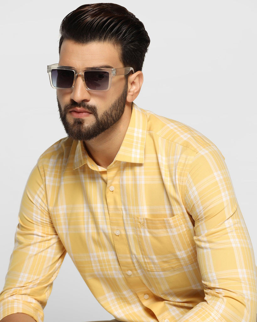 Casual Ochre Check Shirt - Yuma