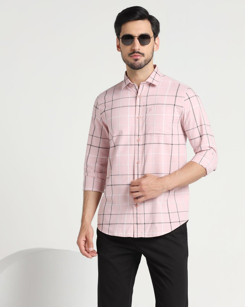 Casual Pink Check Shirt - Titan