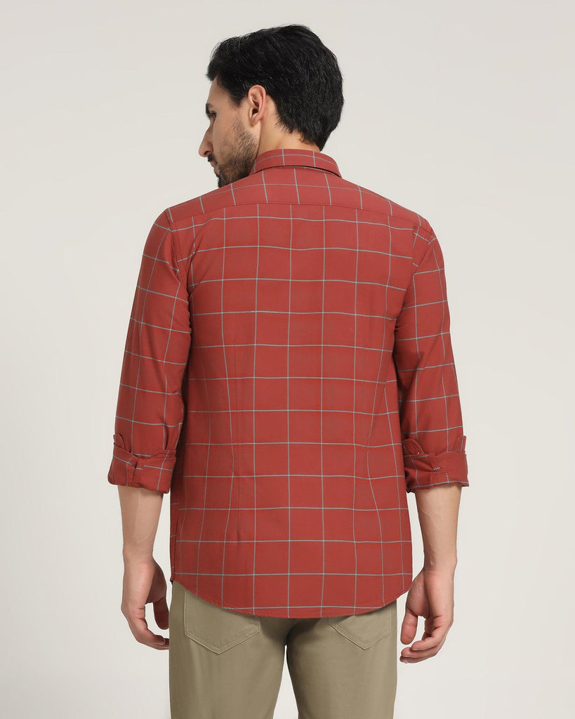 Casual Rust Check Shirt - Jamie