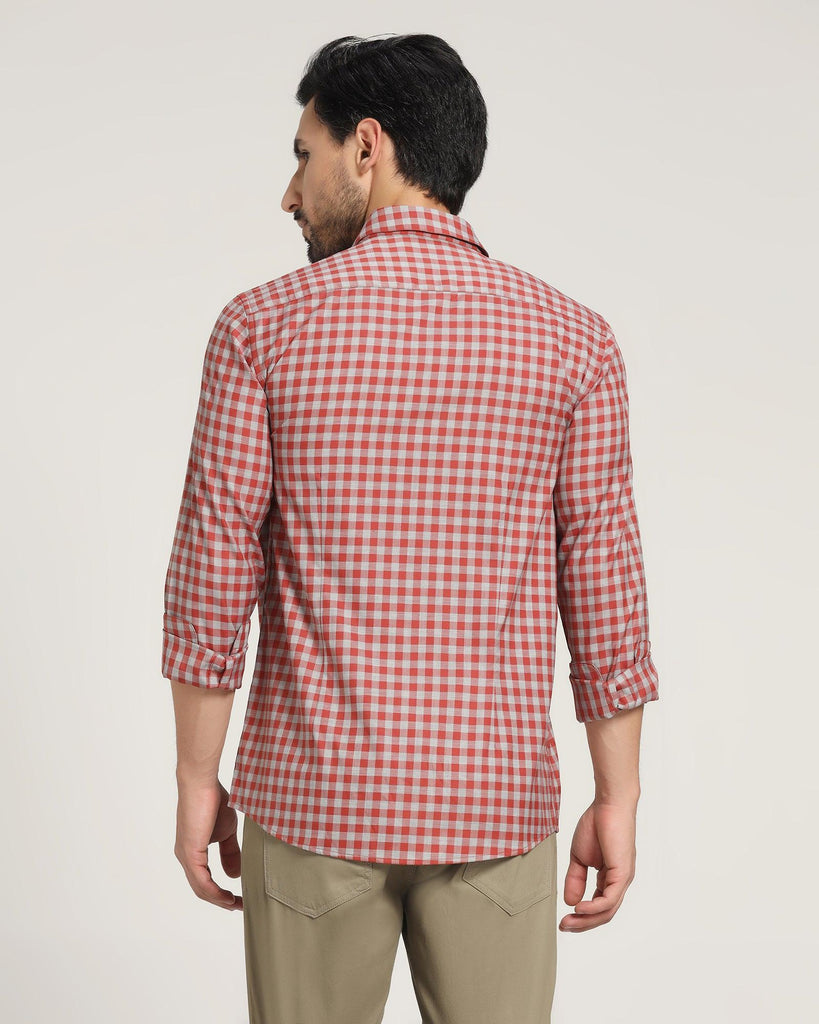 Casual Rust Check Shirt - Kari